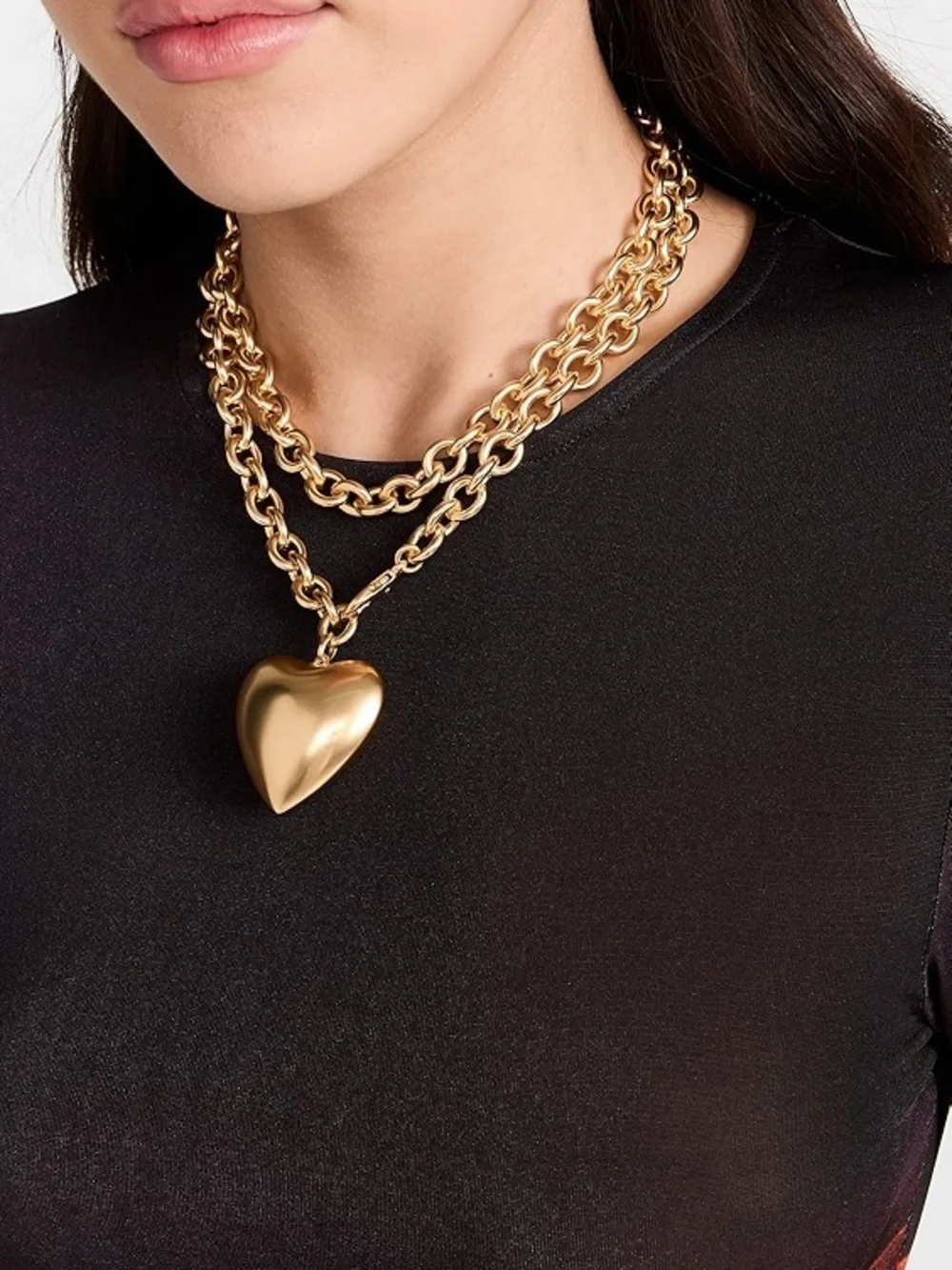 NWOT Roxanne Assoulin The Big Puffy Heart Charm Necklace - Picture 3 of 5